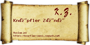 Knöpfler Zénó névjegykártya